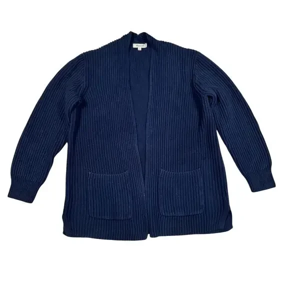 Madewell Navy Blue Cardigan Women’s Small 100% Cotton Quiet Luxury Normcore - Picture 3 of 16